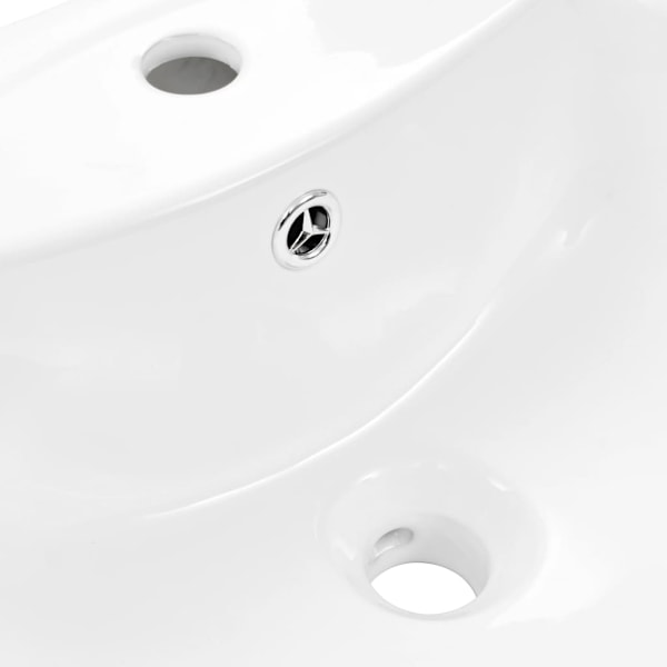 vidaXL Handfat fristående med piedestal keramik 650x520x200 mm vit Vit