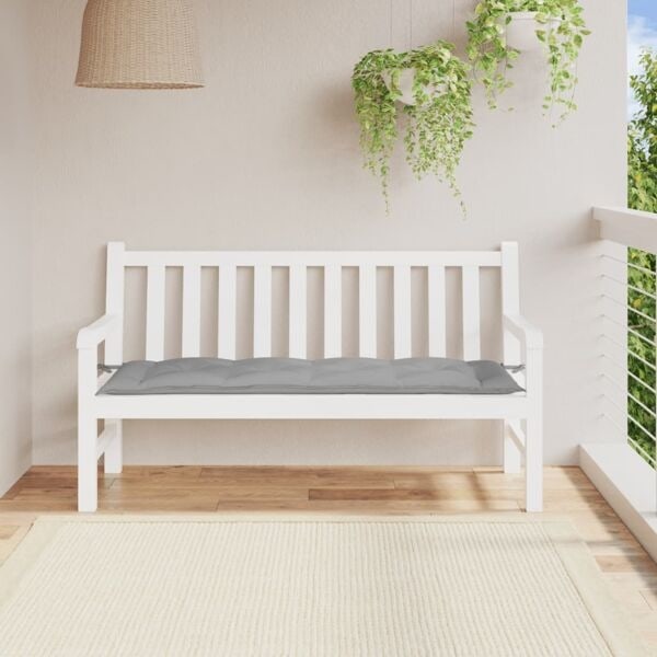 vidaXL Bänkdyna för trädgården grå 150x50x7 cm oxfordtyg grå