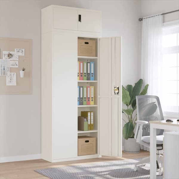 vidaXL Dokumentskåp vit 90x40x240 cm stål Vit