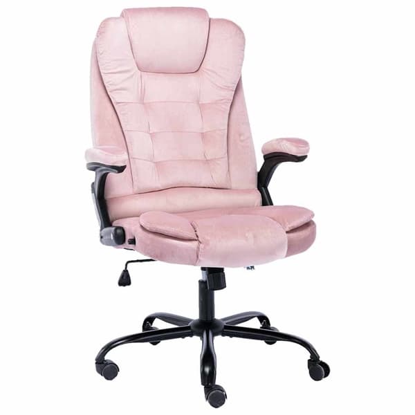 vidaXL Kontorsstol rosa sammet Rosa