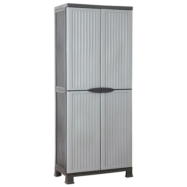 vidaXL Plastskåp 68x39x171,5 cm grå