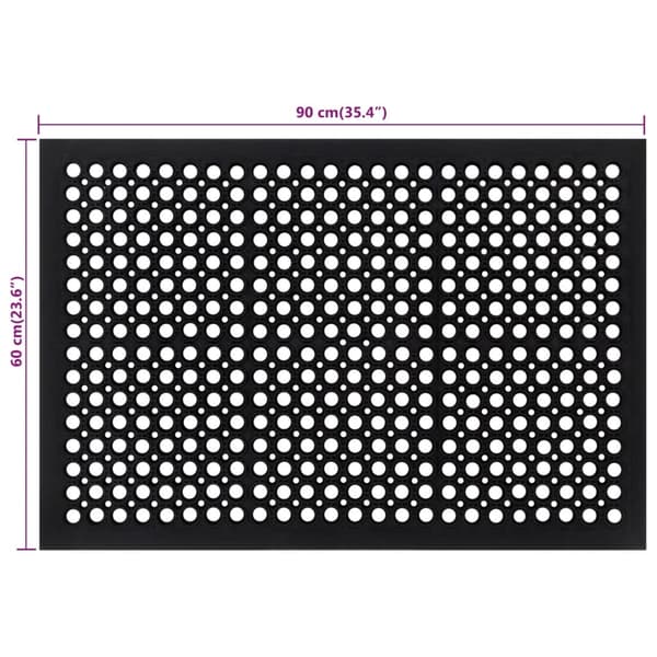 vidaXL Dörrmatta rektangulär 60x90 cm Gummi Svart