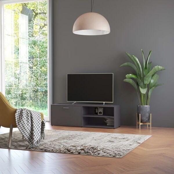 vidaXL Tv-bänk grå 120x34x37 cm konstruerat trä grå