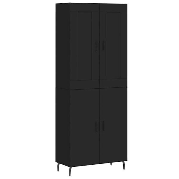 vidaXL Högskåp svart 69,5x34x180 cm konstruerat trä Svart