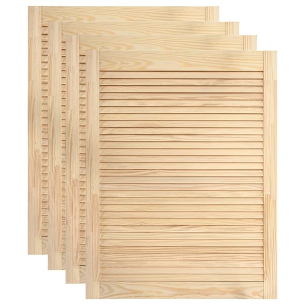 vidaXL Skåpluckor lamelldesign 4 st 69x49,4 cm massiv furu Brun