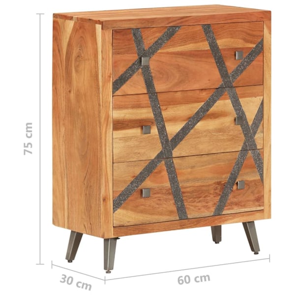 vidaXL Skänk 60x30x75 cm massivt akaciaträ Brun