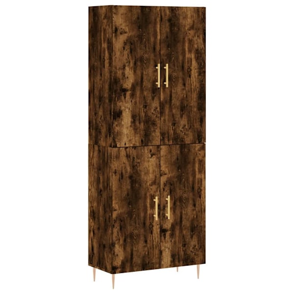 vidaXL Högskåp rökfärgad ek 69,5x34x180 cm konstruerat trä Brun