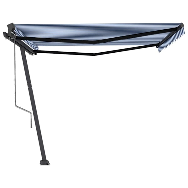 vidaXL Fristående markis automatisk 450x350 cm blå/vit Blå