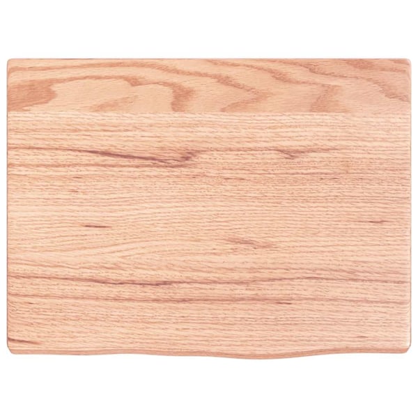 vidaXL Bordsskiva ljusbrun 40x30x2 cm behandlad massiv ek Brun