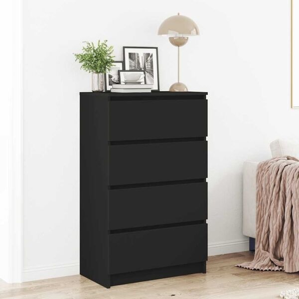 vidaXL Byrå svart 60x35x98,5 cm konstruerat trä Svart