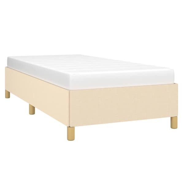 vidaXL Sängram gräddvit 90x190 cm tyg Kräm