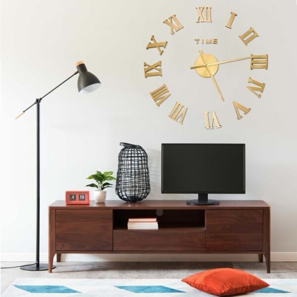 vidaXL Väggklocka 3D modern design guld 100 cm XXL Guld