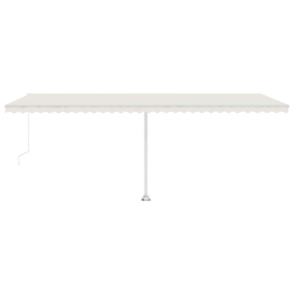 vidaXL Markis manuellt infällbar med LED 600x300 cm gräddvit Creme