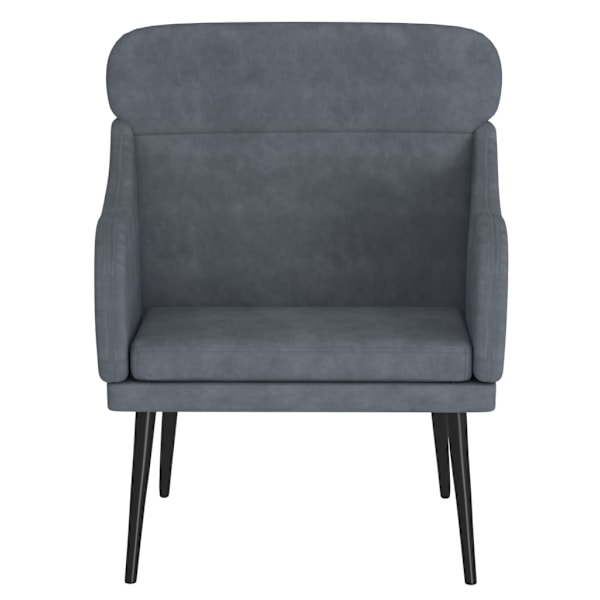 vidaXL Fåtölj mörkgrå 63x76x80 cm sammet Grå