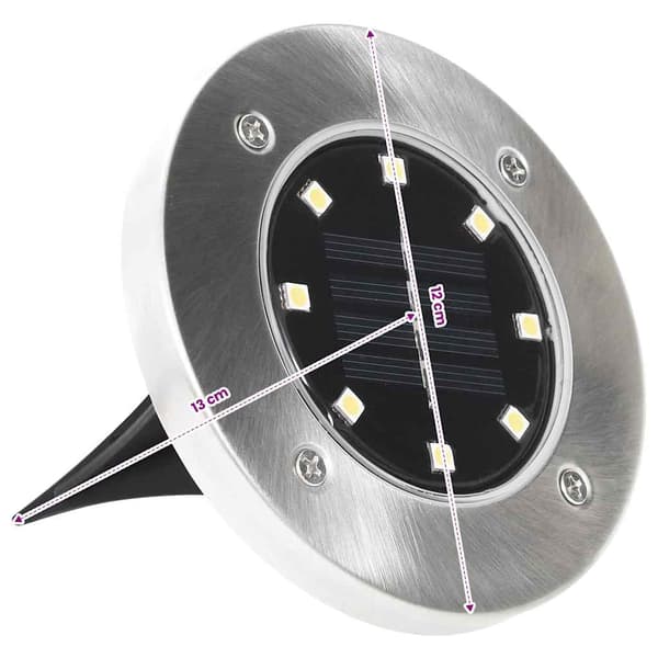 vidaXL Marklampor soldrivna 8 st LED varmvit Vit