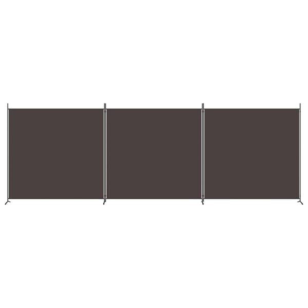 vidaXL Rumsavdelare 3 paneler brun 525x180 cm tyg Brun