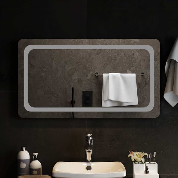 vidaXL Badrumsspegel LED 90x50 cm Transparent