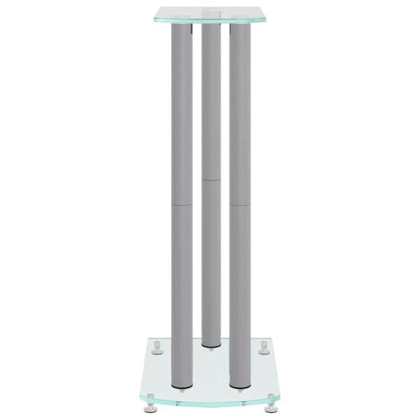 vidaXL vidaL Högtalarstativ 2 st härdat glas 3 pelare silver Silver