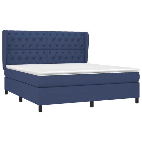 vidaXL Ramsäng med madrass blå 160x200 cm tyg Blå