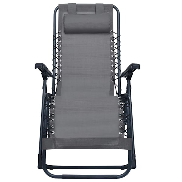 vidaXL Hopfällbara solstolar 2 st grå textilen grå