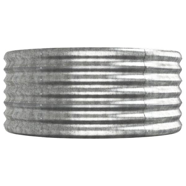 vidaXL Odlingslåda pulverlackerat stål 368x80x36 cm silver Silver