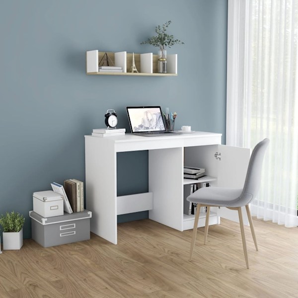 vidaXL Skrivbord vit 100x50x76 cm konstruerat trä Vit