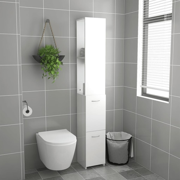 vidaXL Badrumsskåp vit högglans 25x26,5x170 cm konstruerat trä Vit