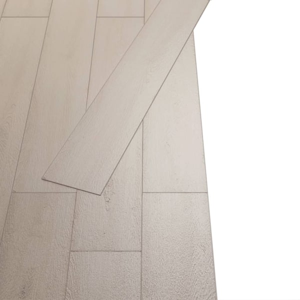 vidaXL Självhäftande PVC-golvplankor 5,21 m² ek 2 mm ek klassisk vit Vit