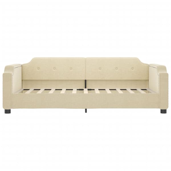 vidaXL Dagbädd utdragbar gräddvit 80x200 cm tyg Kräm