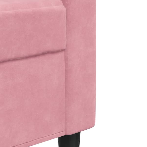 vidaXL Soffgrupp med dynor 4 delar rosa sammet Rosa