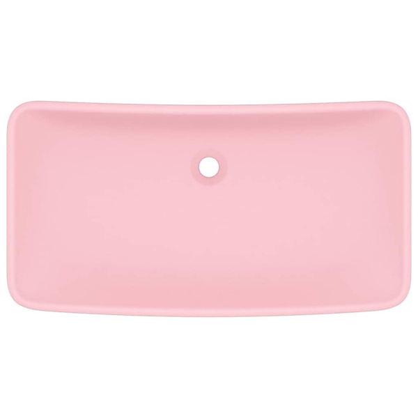 vidaXL Lyxigt rektangulärt handfat matt rosa 71x38 cm keramik Rosa