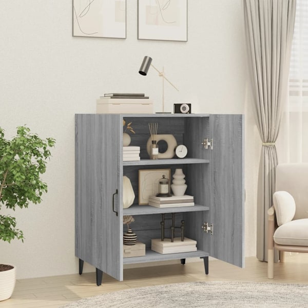 vidaXL Skänk grå sonoma 70x34x90 cm konstruerat trä Grå