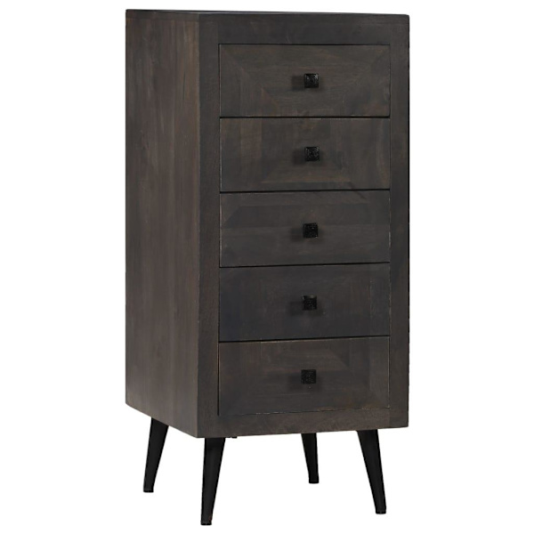 vidaXL Skänk massivt mangoträ 40x40x91 cm grå