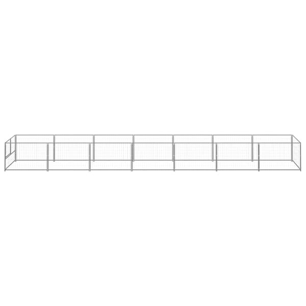 vidaXL Hundgård silver 7 m² stål Silver