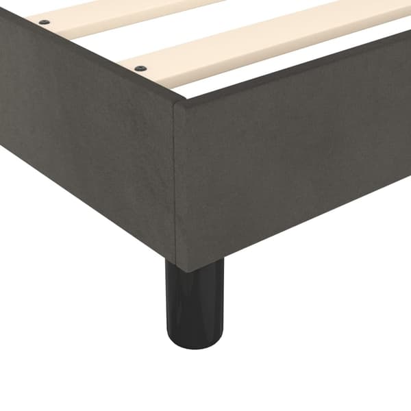 vidaXL Ramsäng med madrass mörkgrå 140x190 cm sammet Grå
