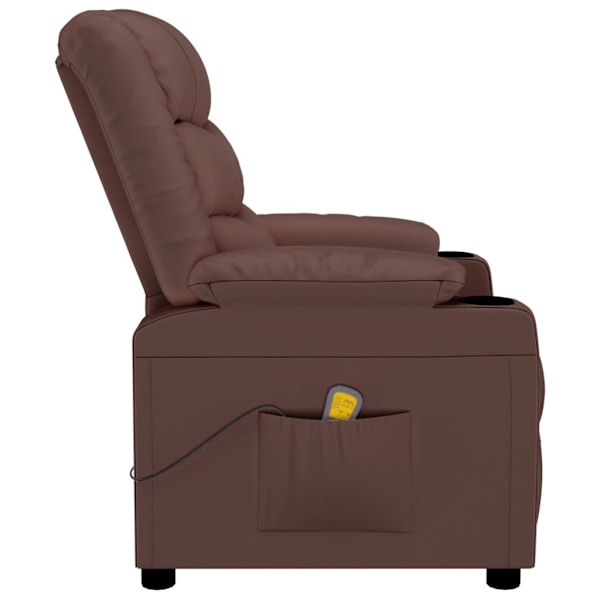 vidaXL Massagefåtölj brun konstläder Brun