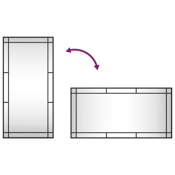 vidaXL Väggspegel svart 50x100 cm rektangulär järn art