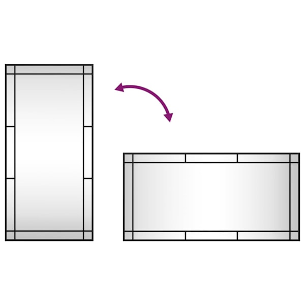 vidaXL Väggspegel svart 50x100 cm rektangulär järn Svart