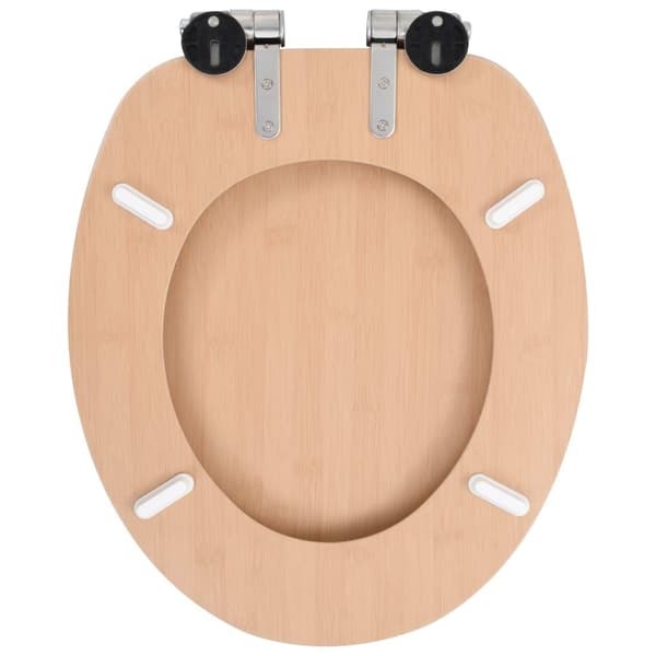 vidaXL Toalettsitsar med mjuk stängning 2 st MDF bambu Brun