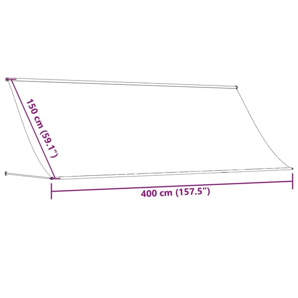 vidaXL Markis infällbar gräddvit 400x150 cm tyg och stål Kräm