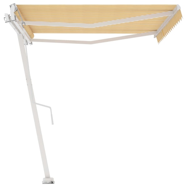 vidaXL Fristående markis automatisk 450x300 cm gul/vit Gul