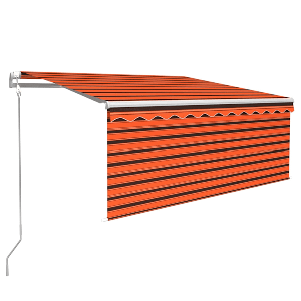 vidaXL Automatisk infällbar markis rullgardin 3,5x2,5m orange och brun Orange