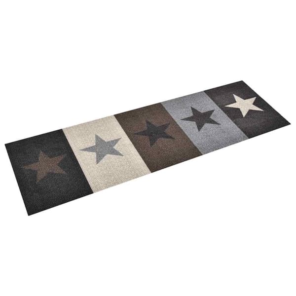 vidaXL Köksmatta maskintvättbar stjärna 45x150 cm multifärg