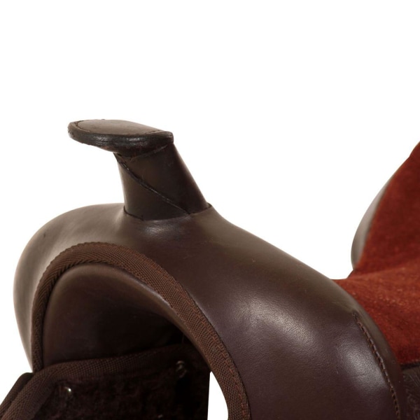 vidaXL Westernsadel träns&halsband äkta läder 15" brun Brun
