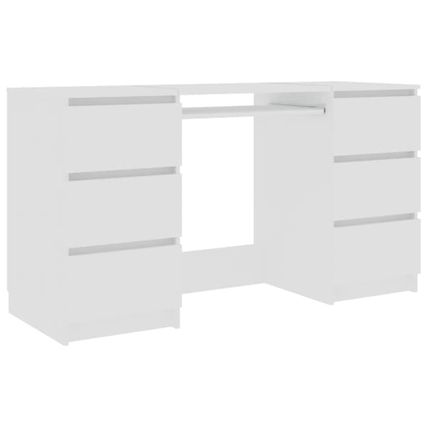 vidaXL Skrivbord vit 140x50x77 cm konstruerat trä Vit
