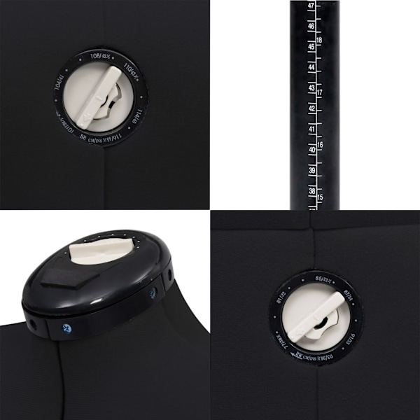 vidaXL Justerbar provdocka dam svart M stl 40-46 Svart
