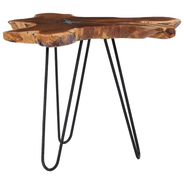 vidaXL Soffbord 70x45 cm massiv teak och polyresin multifärg