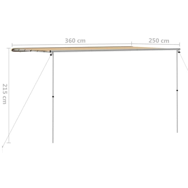 vidaXL Husvagnsmarkis 3,6x2,5x2,15 m beige Beige