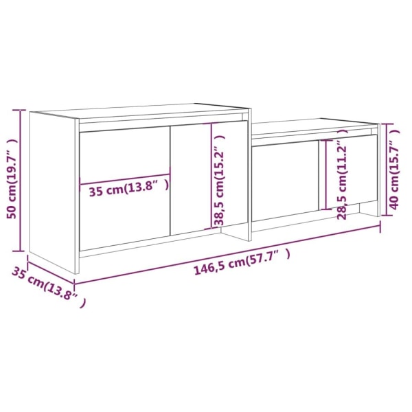 vidaXL TV-bänk vit 146,5x35x50 cm konstruerat trä Vit