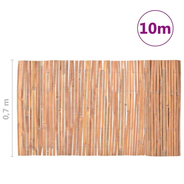 vidaXL Bambustaket 1000x70 cm Brun